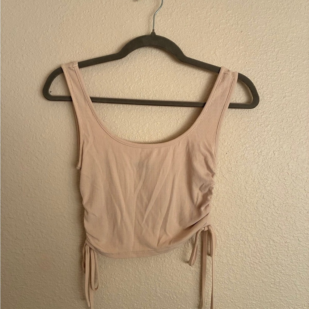 Zaful Beige Ribbed Crop Top – Size S
